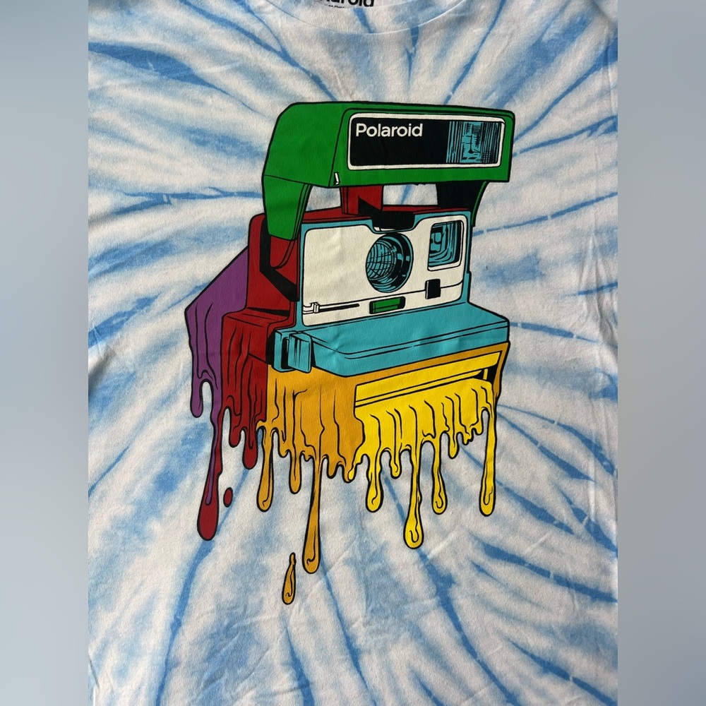 Polaroid Blue Tie-Dye Drip T-Shirt  | Youth XL - Picture 2 of 9